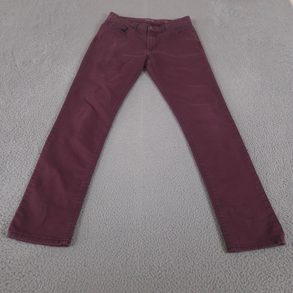 Banana Republic Pants Mens 32x34 Burgundy Travel Jean Slim Straight Cotton